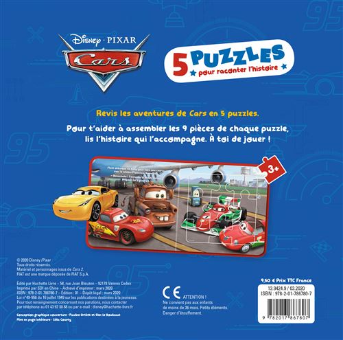 Cars - 5 puzzles 9 pièces - CARS - Mon Petit Livre Puzzle - 5 puzzles 9  pièces - Disney Pixar - Collectif - cartonné - Achat Livre