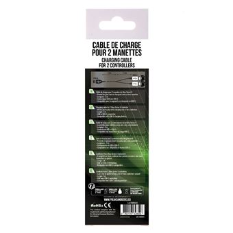 Câble de recharge Freaks and Geeks USB-C Xbox Series X 3 m Noir