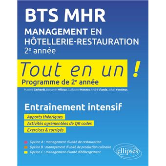 BTS MHR Management en Hôtellerie-Restauration 2e année