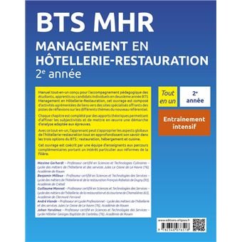 BTS MHR Management en Hôtellerie-Restauration 2e année