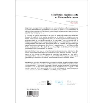 Echantillons représentatifs et discours didactiques