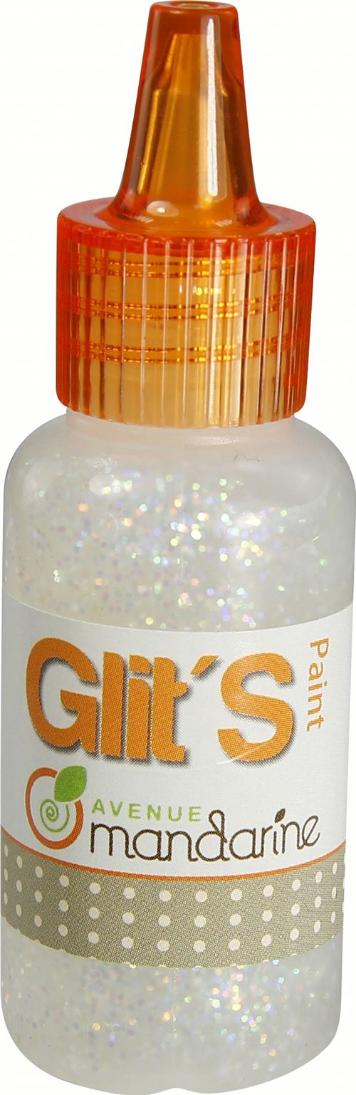 Tube de gel pailleté Avenue Mandarine Glit’s Paint 20 ml Blanc