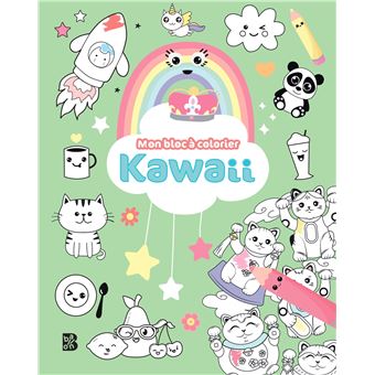 Livre de coloriage animaux Kawaii: 50 dessins d'animaux Kawaii � colorier  pour enfants � partir de 3 ans - Carnet de des 
