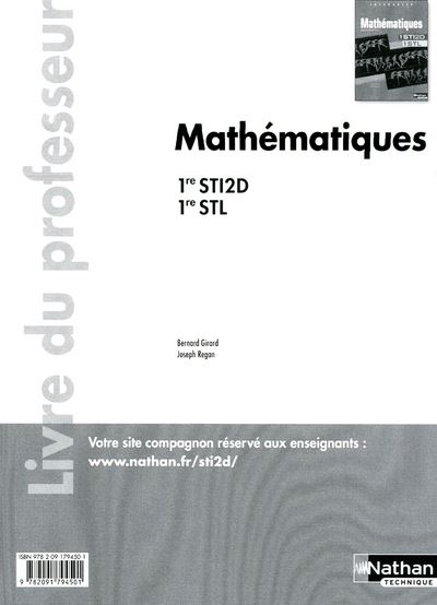 Mathématiques - 1res STI2D-STL Intervalle Livre du professeur - Bernard Girard - broché