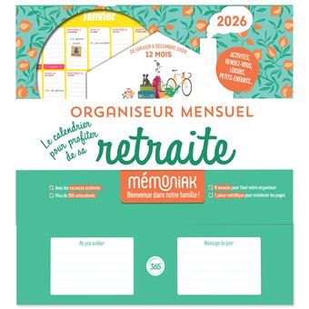 Organiseur mensuel Le Calendrier 2026 pour profiter de sa retraite