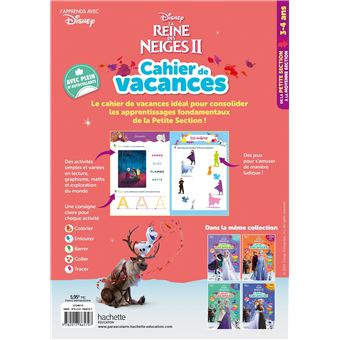 Disney - Reine des Neiges - De la Petite à la Moyenne Section - Cahier de vacances 2023