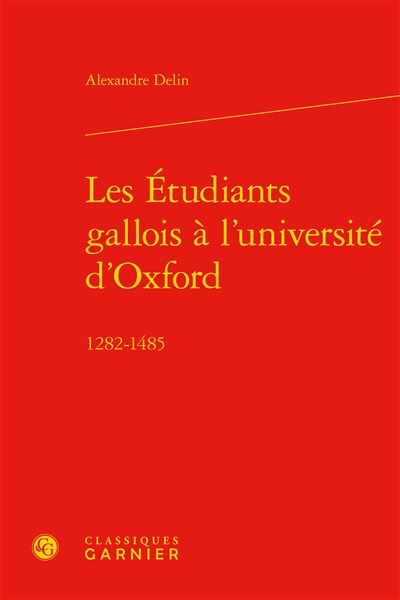Les étudiants Gallois à l'université d'Oxford 1282-1485
