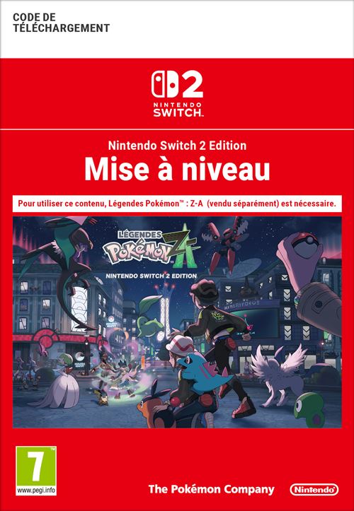 Code de téléchargement Mise à jour Pokémon Legends : Z-A Nintendo Switch 2
