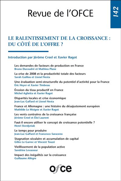 N° 142 - le ralentissement de la croissance : du côté de l'offre ?