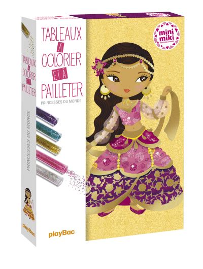 Mes tableaux à colorier et à pailleter - Minimiki - Princesses du monde - Julie Camel - Boîte ou accessoire