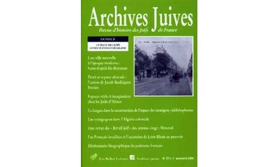 L'espace des Juifs, représentations et géographie