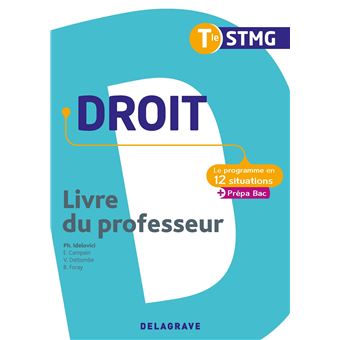 Droit Tle STMG (2020) - Pochette - Livre du professeur