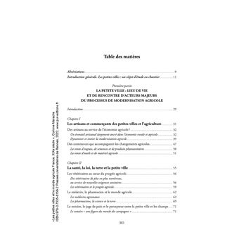 Les petites villes et le monde agricole