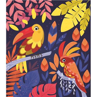 Tableaux sables fluo jungle - boîte avec accessoires