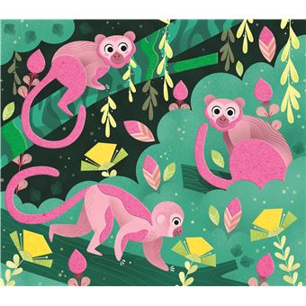 Tableaux sables fluo jungle - boîte avec accessoires