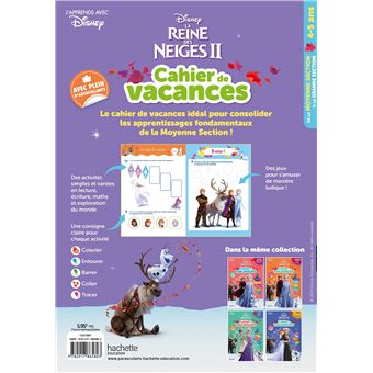 Disney - Reine des Neiges - De la Moyenne à la Grande Section - Cahier de vacances 2022