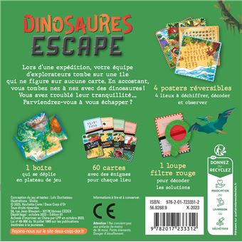 Dinosaures escape - boîte avec cartes et accessoires