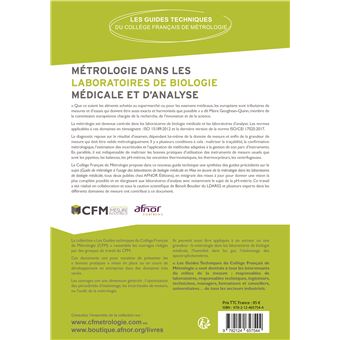 Métrologie dans les laboratoires de Biologie Médicale et d'Analyse