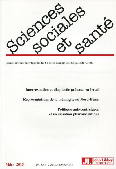 Revue sciences sociales et sante - Volume 33 - Mars 2015