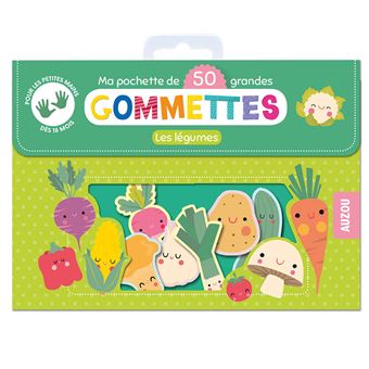 Ma pochette de 50 grandes gommettes - les legumes