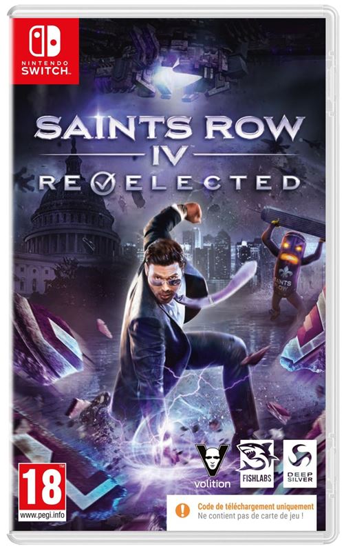 Pochette avant du jeu Saints Row IV : Re-elected Code in a box Nintendo Switch