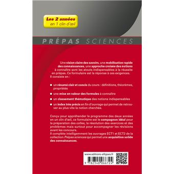 Formulaire Mathématiques - Informatique - ECT 1re et 2e années - Programme 2022