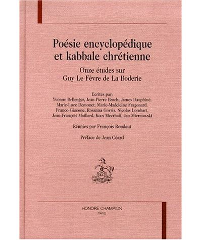 Poesie encyclopedique et kabbale chretienne