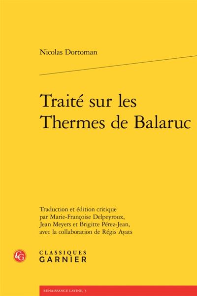 Traité sur les thermes de balaruc