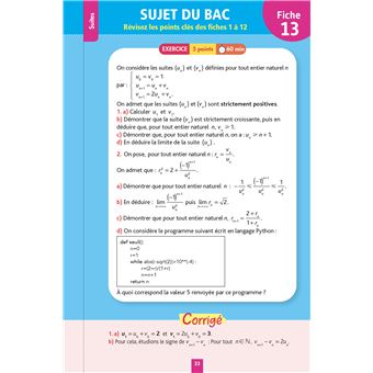 Objectif BAC Fiches détachables Spécialité maths Tle
