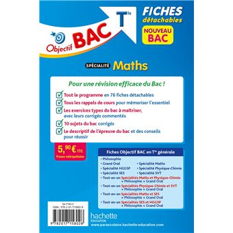 Objectif BAC Fiches détachables Spécialité maths Tle