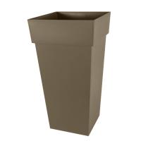 Pot Toscane XXL carré Eda 43,3x43,3x80cm Taupe