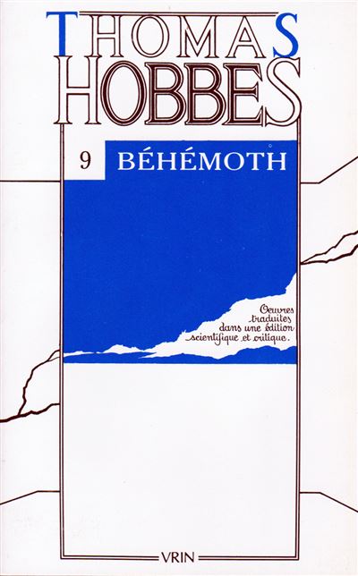 Œuvres, tome IX: Behemoth - Thomas Hobbes - broché