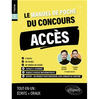 Le Manuel de POCHE du concours ACCÈS (Programme officiel : écrits + oraux)