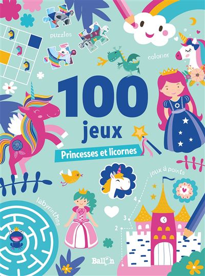 100 jeux mini - Princesses et licornes -  Collectif - Poche