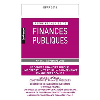 Revue francaise de finances publiques n 144-novembre 2018