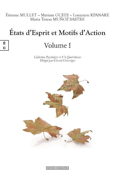 États d'Esprit et Motifs d'Action - Etienne Mullet - broché