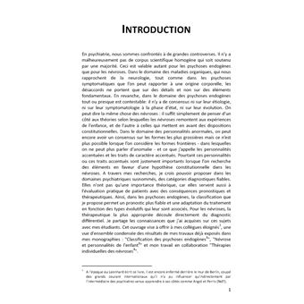 Diagnostics différentiels des psychoses endogènes, des troubles de la personnalité et des névroses