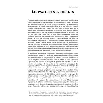Diagnostics différentiels des psychoses endogènes, des troubles de la personnalité et des névroses