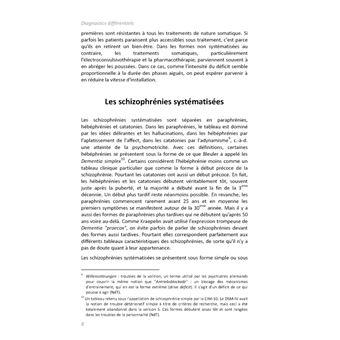 Diagnostics différentiels des psychoses endogènes, des troubles de la personnalité et des névroses