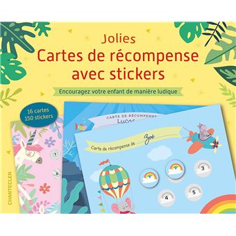 Jolies cartes de recompense avec stickers