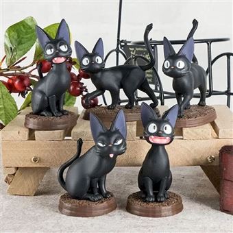 Assortiment de 6 figurines Kiki la petite Sorcière Ghibli Jiji