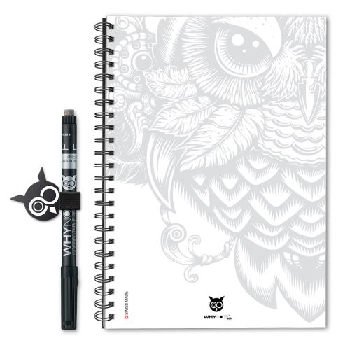 Agenda A5 WhyNote Eco Gris claire avec stylo