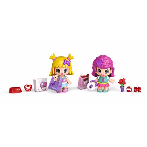 Coffret de 2 figurines Pinypon City Shopping + accessoires