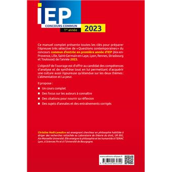 Concours commun IEP 2023. 1ere année.
