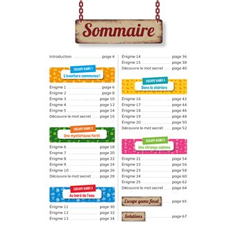 Escape game du CE1 au CE2 - Cahier de vacances 2023
