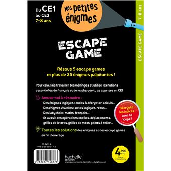Escape game du CE1 au CE2 - Cahier de vacances 2023