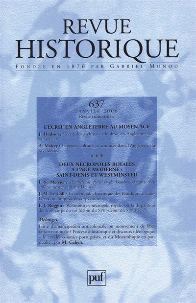 Revue historique 2006