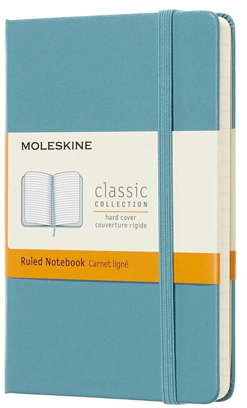 Carnet ligné Moleskine Poche rigide Bleu lagon
