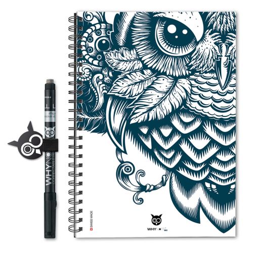 Agenda A5 WhyNote Eco Bleu marine avec stylo