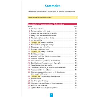 Objectif BAC Fiches détachables Spécialité PHYSIQUE CHIMIE TLE